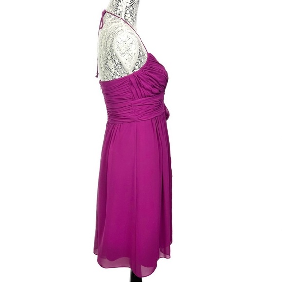 Lauren Ralph Lauren Halter Bow Dress in berry - Size: 4 - Picture 4 of 15